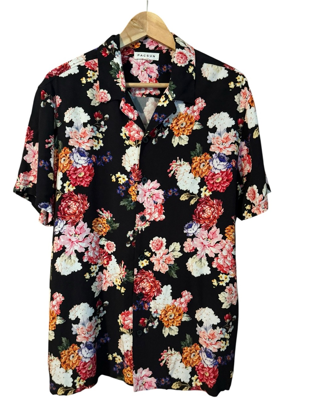 PacSun Floral Short Sleeve Button-Down Shirt Unisex Vacation